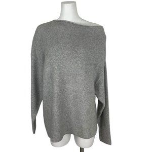 Modern Citizen Off The Shoulder Sweater L Heather Grey Wool Blend Asymmetrical